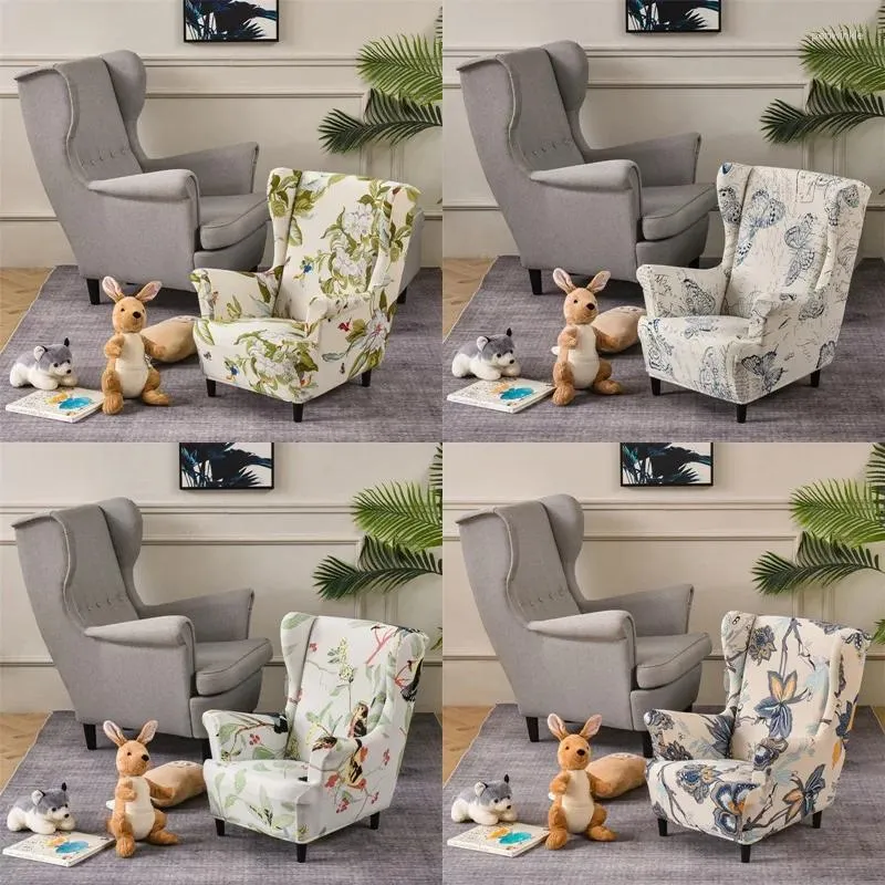 DHgate Chair Covers Floral Printed Kids Wing Cover Stretch Spandex Small Size Armchair Removable Relax Children Single Sofa Slipcovers Home Garden