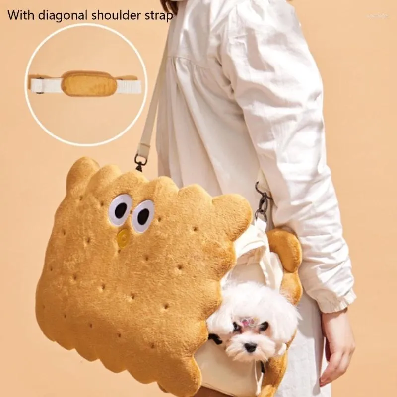 Cat Carriers Cartoon Biscuit Shape Backpacks For Dogs Puppy Tote Bags Backpack Pet Bag Small Dog Supplies