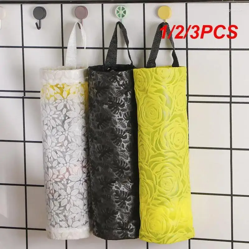 Sacos de armazenamento 1/2/3pcs pendurando o saco de lixo portátil Home Kitchen Plástico Extração de acabamento plástico