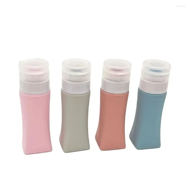 Aufbewahrung Flaschen Silikon -Reise Pack geteiltes Flasche Niedliche Leckdosenkosmetik Duschgel kleine vier Farben