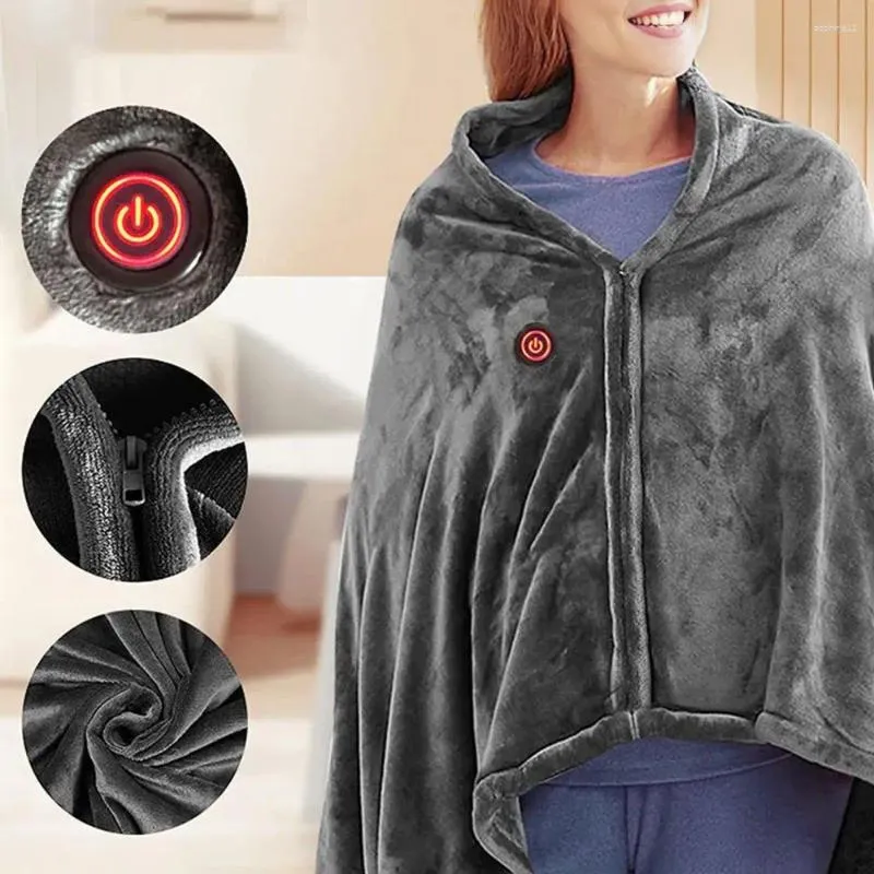 Carpets Adjustable Temperature Shawl Usb Blanket Sweater For Women Men Soft Flannel With Heating Winter Indoor Leisure