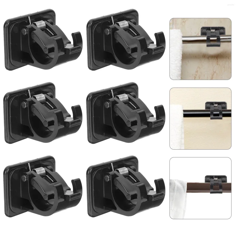 Duschvorhänge 6pcs Vorhangstange Feste Clip -Hängefix ohne Bohrstangen