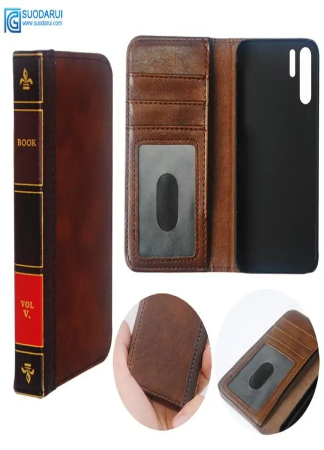 Case de teléfonos celulares de cuero Flip para Huawei P30 Pro Cover Willet Retro Biblia Vintage Book Business Pouch9660913