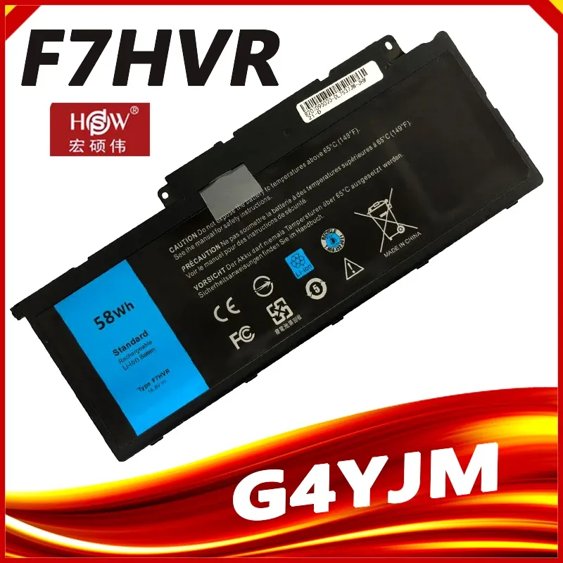 Batteries F7HVR G4YJM 062VNH T2T3J Batterie d'ordinateur portable pour Dell Inspiron 17 7000 7737 7746 14 15r 5545 7537 147437 14.8V 58W