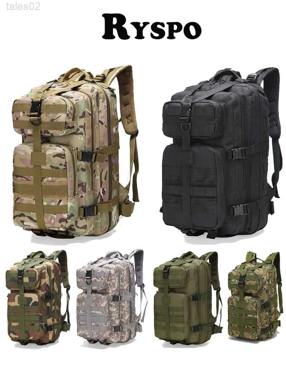 Multifunktionspåsar 30L/40L 1000D Nylon Outdoor Tactical ryggsäck lämplig för män och kvinnor vandring camping fiskjakt resor yq240407
