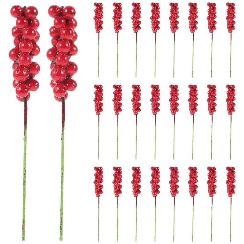 Kwiaty dekoracyjne 50 szt. Choinka wybiera sztuczne jagody Wreain Fałszywe łodygi jagodowe dekoracje