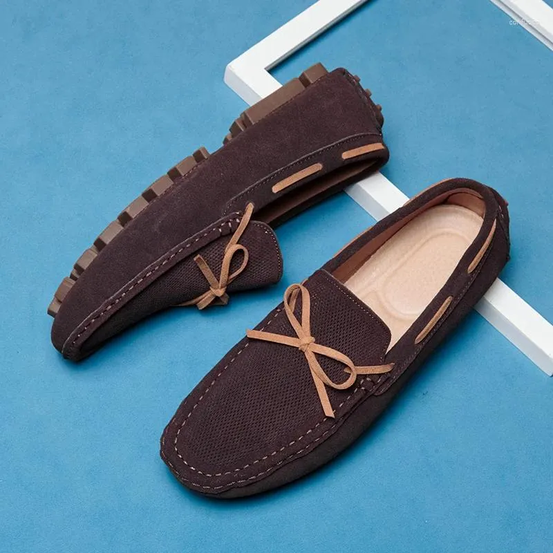 Casual Shoes 2024 Men Breathable Leather Loafers Business Office Black Driving Moccasins Comfortable Slip On Tassel