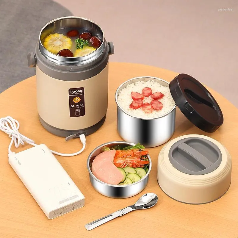 Tisch Geschirr Elektrisch Heizung Lunchbox Edelstahlwärmer Bento Container für Thermalboxen Büroschule