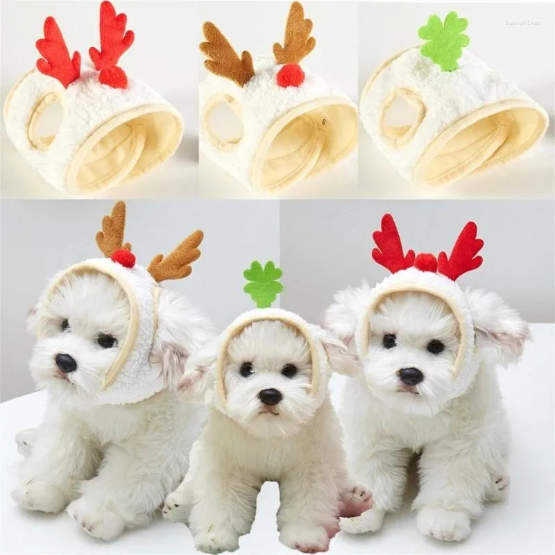 Dog Apparel Headband Dress Up Costume Po Props Pet Cap Soft Horn Reindeer Christmas Theme Cosplay Drop