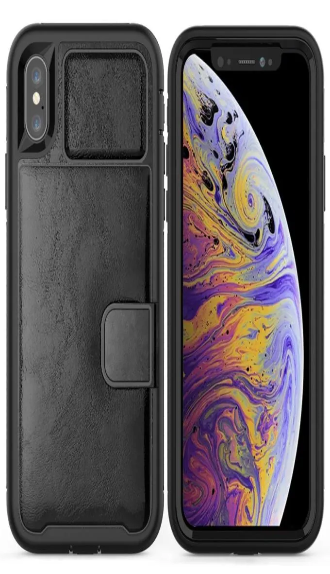 Cases para iPhone 11 12 Pro Max XS XR 8 7 6 Plus Case de cuero Tres Cubierta del soporte de la billetera antimobile con ranura de tarjeta3007551