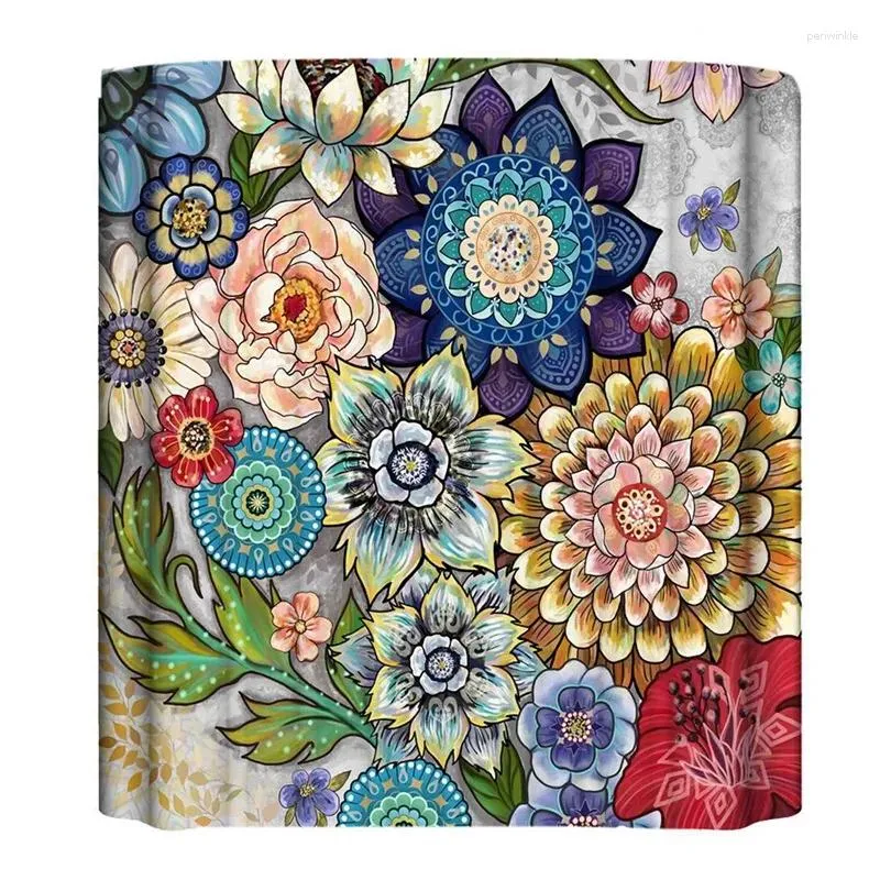 Rideaux de douche AFBC 2x Bohemian Big Flower Series 3D Impression numérique Curtain imperméable en polyester