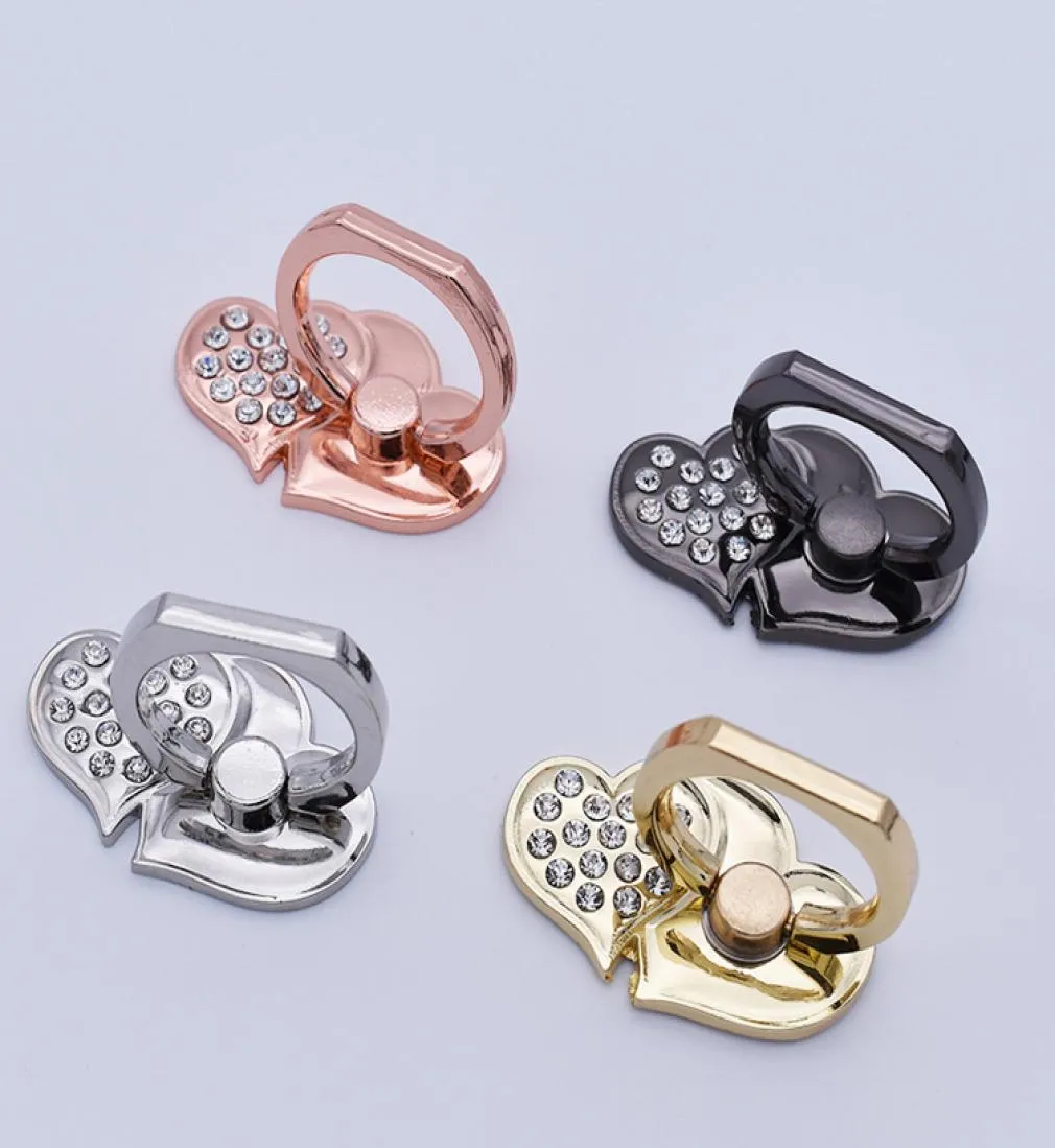 Mobile Phone Finger Ring holder Grip 360 Degree Rotatable Love Cute Smartphone Stand Holders Socket Metal Cellphone Stander for iP2559588