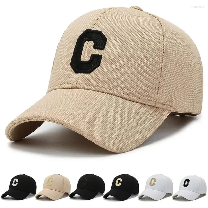 Ball Caps C-shaped Sticker Baseball Cap Retro Polyester Adjustable Sun Hat Trendy Breathable Sunscreen And Shading Outdoor Sports