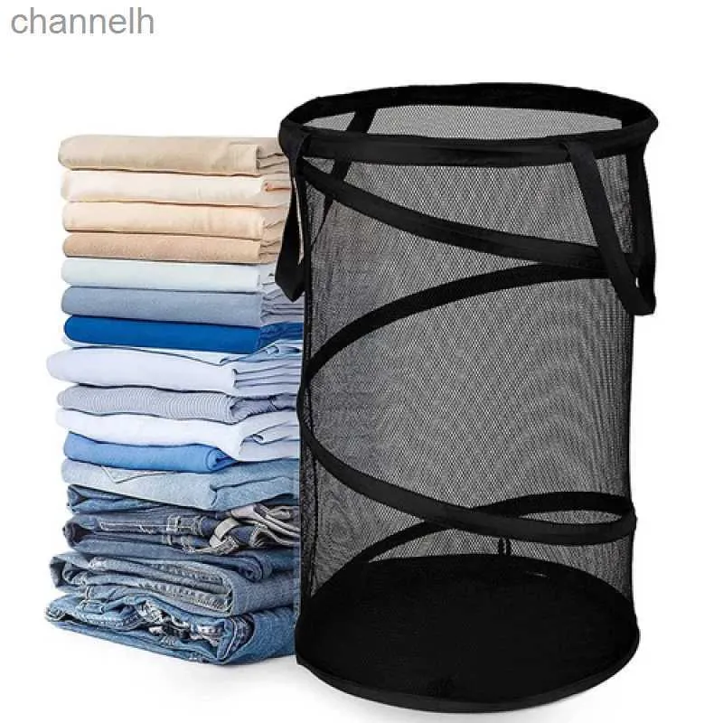 Kosze do przechowywania duże pojemność do składania kosza do prania Ubranie pustą siatkę Oddychającą domową pralkę Sundries Organizator YQ240407