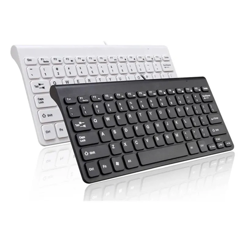 Tangentbord RYRA USB 2.0 Ultra Slim Mini Wired Keyboard för Desktop PC Laptop 78 Keys Ny multimedia för surfplatta Laptop TV Andrews -fönster