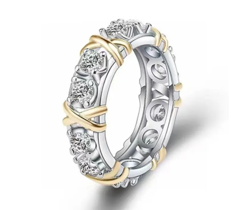 Роскошный оригинальный дизайнерский бренд граврейт AAA+ Moissanite Prong Hollow Ring 18k Белое золото кольца Женщины Мужские Мужские мальчики Свадебные ювелирные украшения