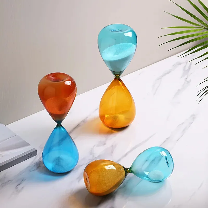 Nordisk kreativ färg med dubbla färgvatten droppe timglas 153060 minuter timer vardagsrumsstudie modern hem utsökta dekoration gåvor 240329