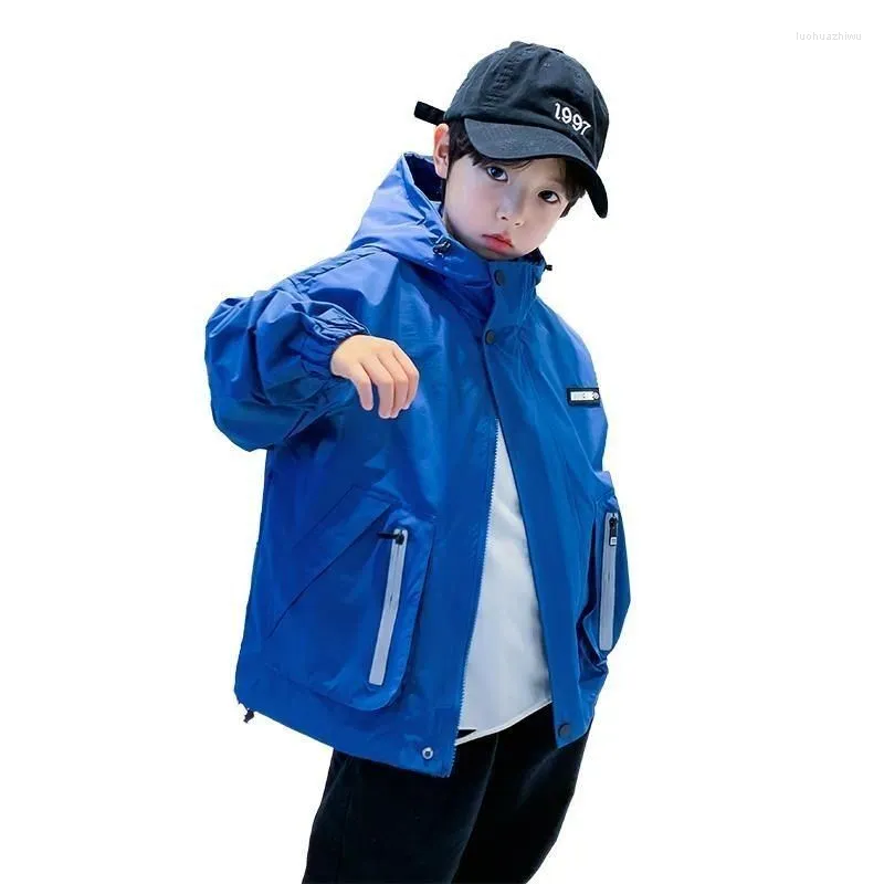 Jackor 2024 Big Size Spring Teenager Boys Coats Casual Outdoor Hooded Sweatshirt For Kids 4-14 Year Handsome Children Windbreaker Jacket