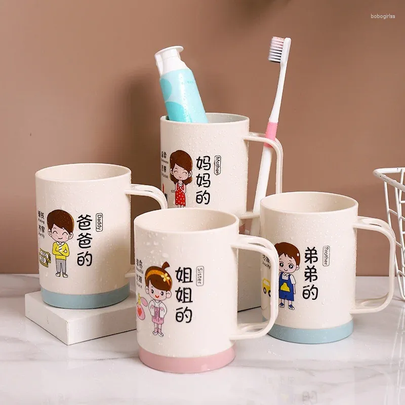 Cups Saucers Couple Mouthwash Cup Water Multi-Functional Coffee Glue Plastic Drinking Glass Family Reusable