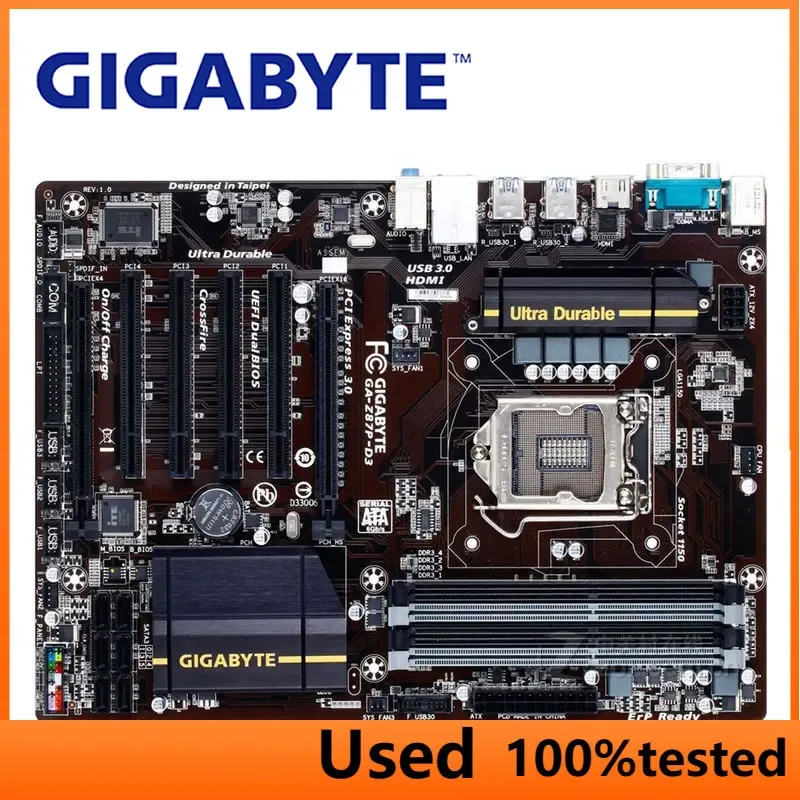 Материнские платы Gigabyte Gaz87pd3 Материнская плата 1150 Z87 DDR3 USB3.0 32 ГБ SATA III Z87P D3 Настольная панель использована