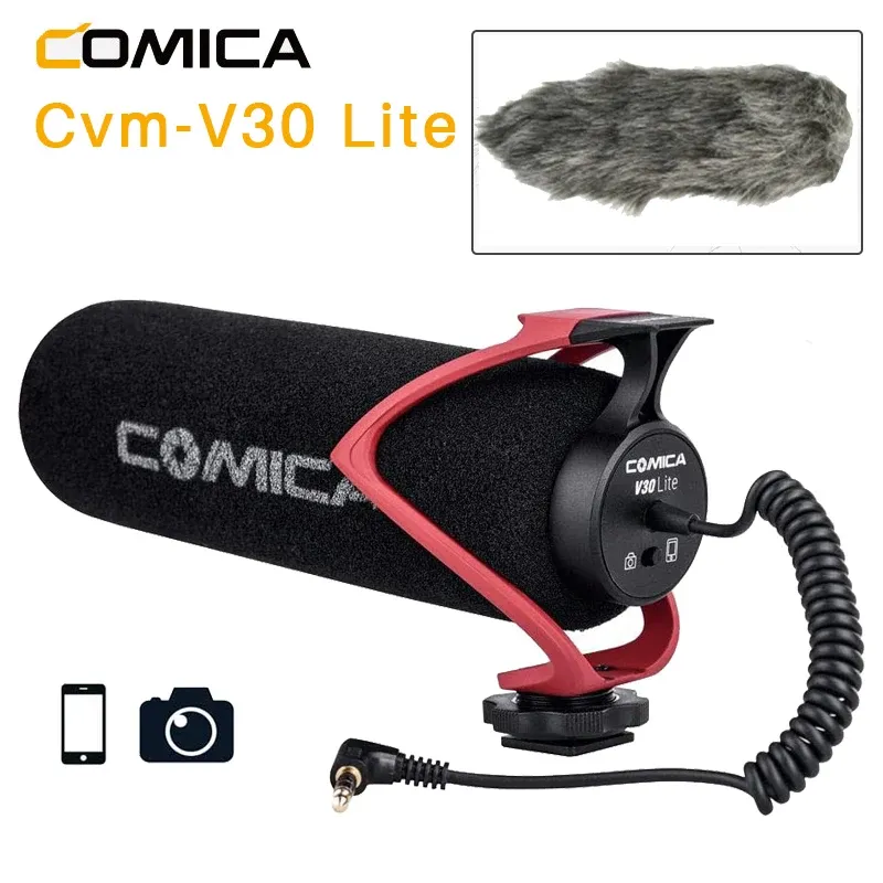 Microfones comica cvmv30 lite video microfone supercardioid condensador Oncamera Microfone de espingarda para Nikon Canon Sony Huawei microfone