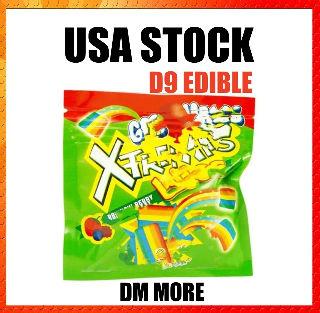Partihandel USA -tillverkad D9 Edible Gummies -paketering - Förpackad, förhandsatt och skepp från USA -väskor 500 600 mg