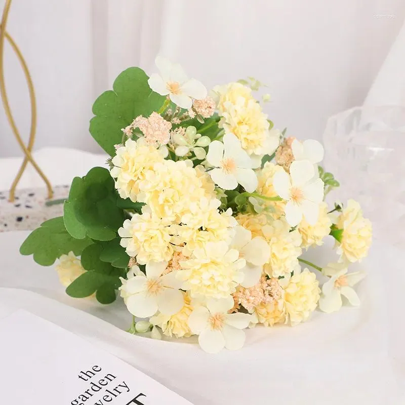 Dekorative Blumen künstlich 35 20 cm Seidenblume kleine Gänseblümchen Bouquet Begonia Ball Pographie Requisiten Amerikanische Esstisch Blumendekoration