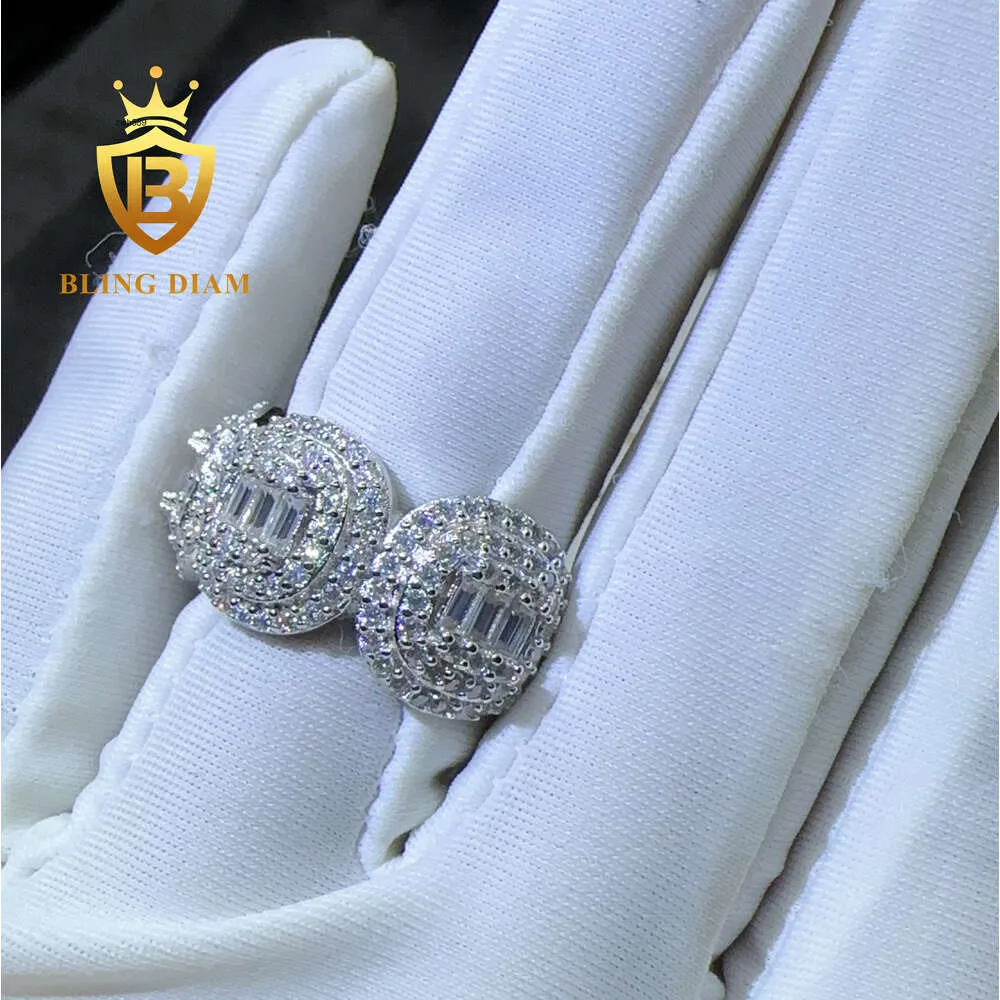 Bijoux de créateurs Nouveaux arrivages GRA Certificats 925 Sterling Silver Pass Diamond Tester VVS1 Baguette Round Moisanite Iced Out Hip Hop Ring