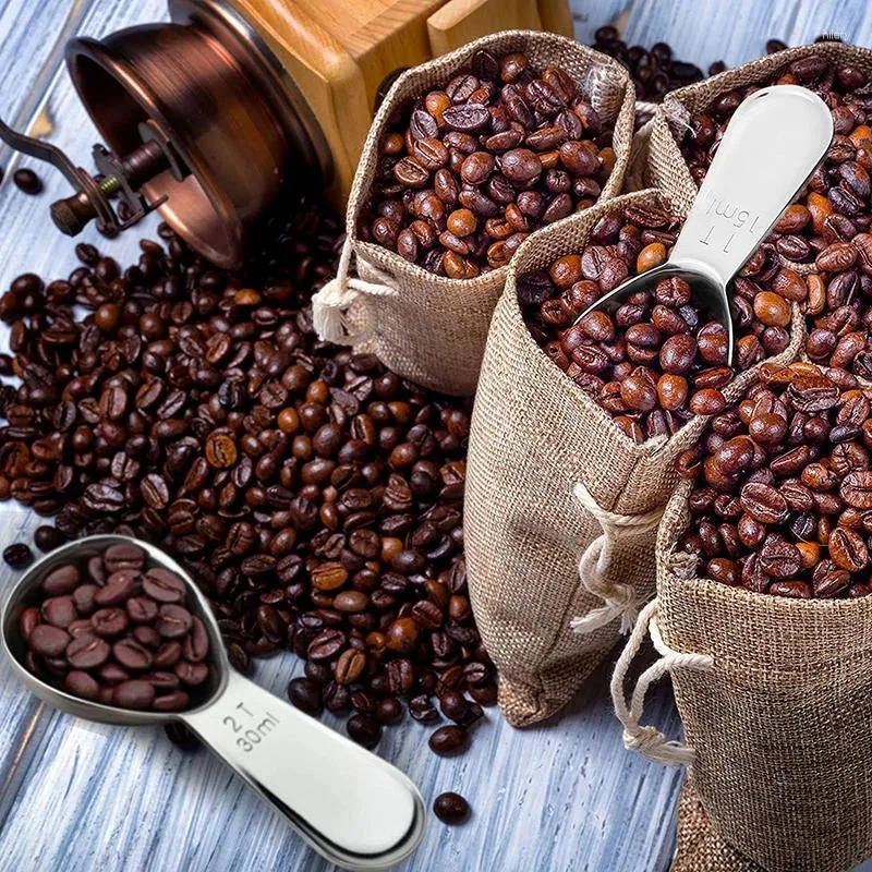 Koffiescheppen 15/30 ml roestvrijstalen meten van lepels exacte ergonomische eetlepel - 1 el of 2