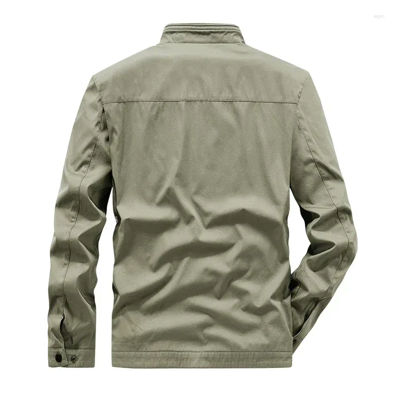 Mens Washed Stand Collar Jacket Windproof Military Tooling Mens Washed Stand Collar Jacket Windproof Military Tooling