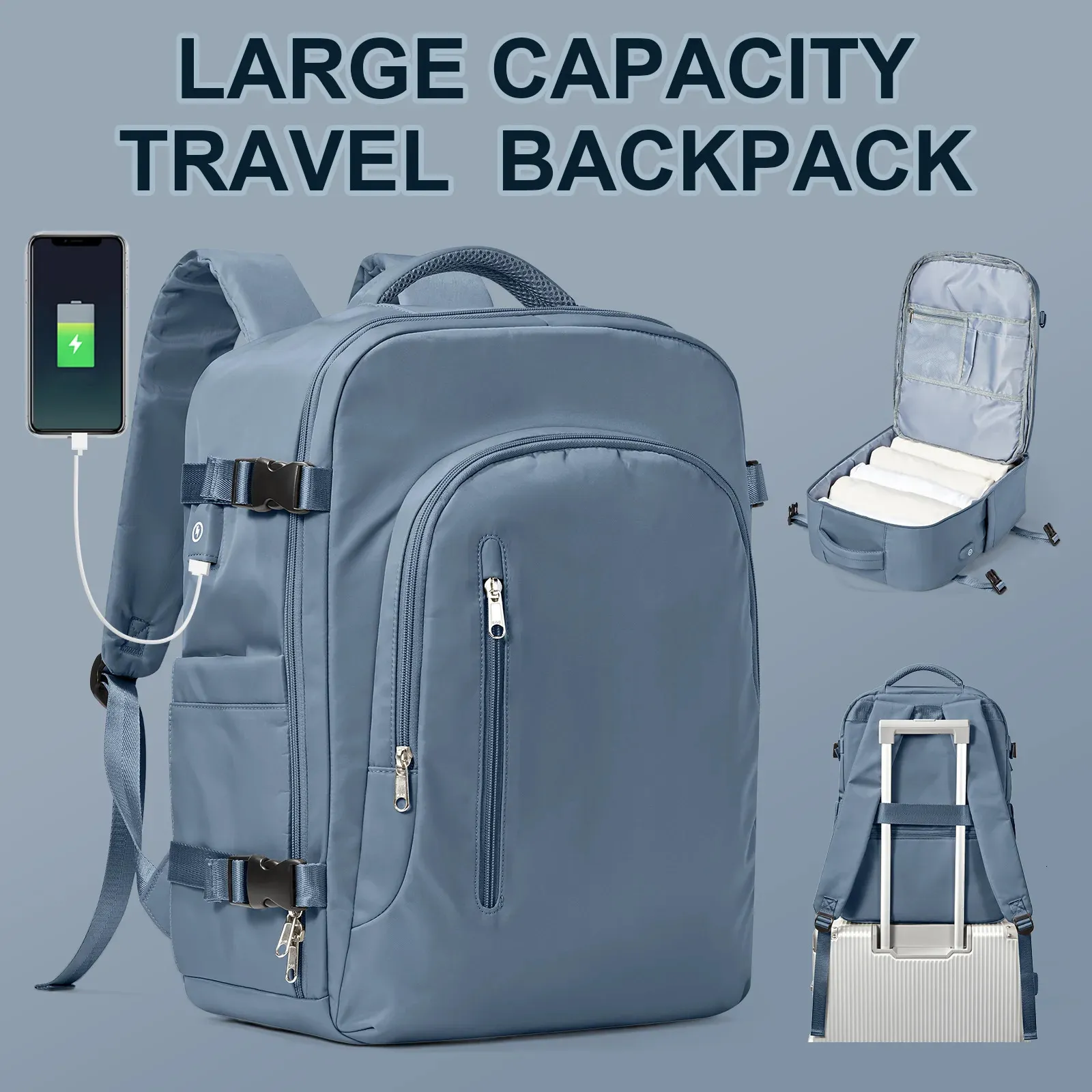 Laptop -Beutel -Reise -Rucksack für Frauen große Kapazität EasyJet -Tracht 45x36x20 Ryanair 40x20x25 Herrenkabine 240328