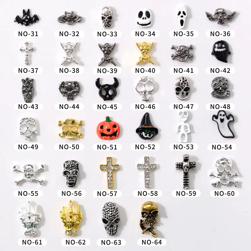 Device 480pcs Skeleton Hand Nail Charm Halloween 3d Charms Set for Nails Art Design Bundle Set Alloy Halloween Nail Charms ,jewelry
