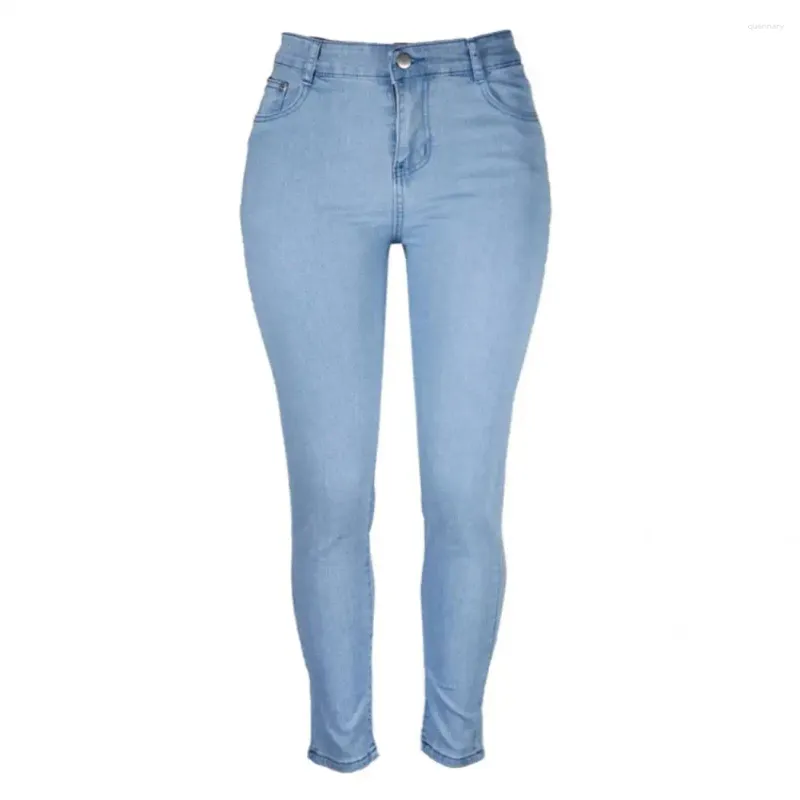 Women's Jeans Fashion Mid Waist Pockets Women Shrink Resistant Denim Trousers Butt-lifting Skinny For Party