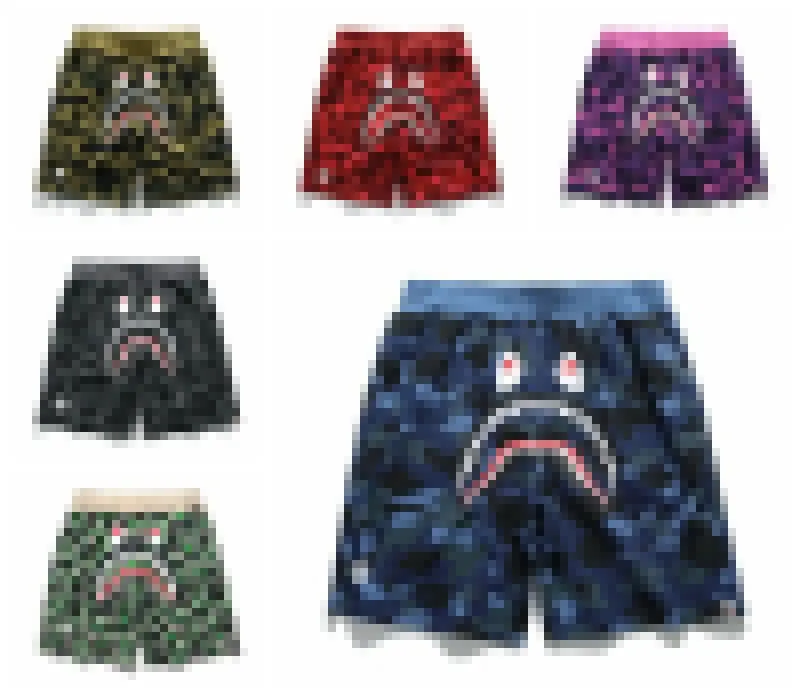 新しいA Bathing A AP ABC CAMO SHARK SWEATSHORTSカモフラージュプリントカジュアルパンツ