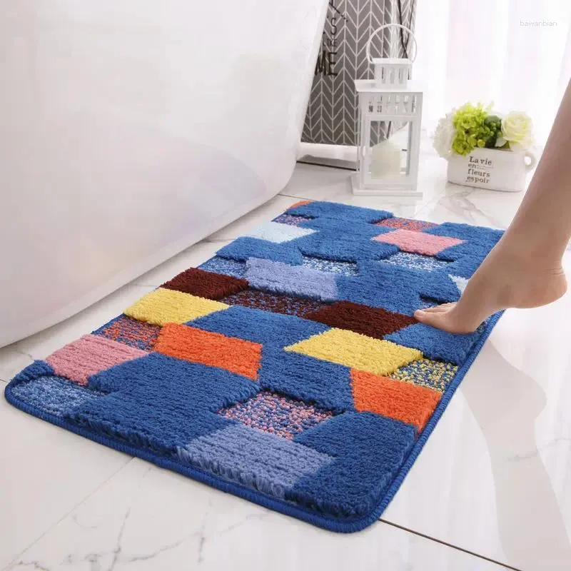 Tapis de bain Baignoire Tapis absorbant Baignoire de sol Absorbant Tapis de microfibre Cuisine pour la salle de bain Porte d'entrée de la salle de bain