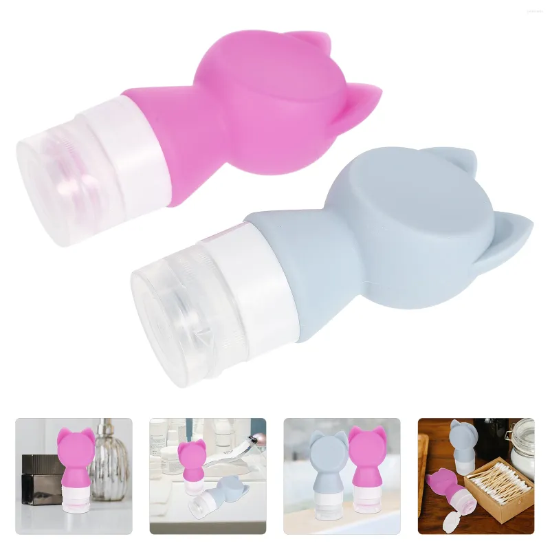 Storage Bottles 2 Pcs Bottled Travel Liquid Container Refillable Small Dispenser Toiletry Silicone Lotion Pp Supple Supplies