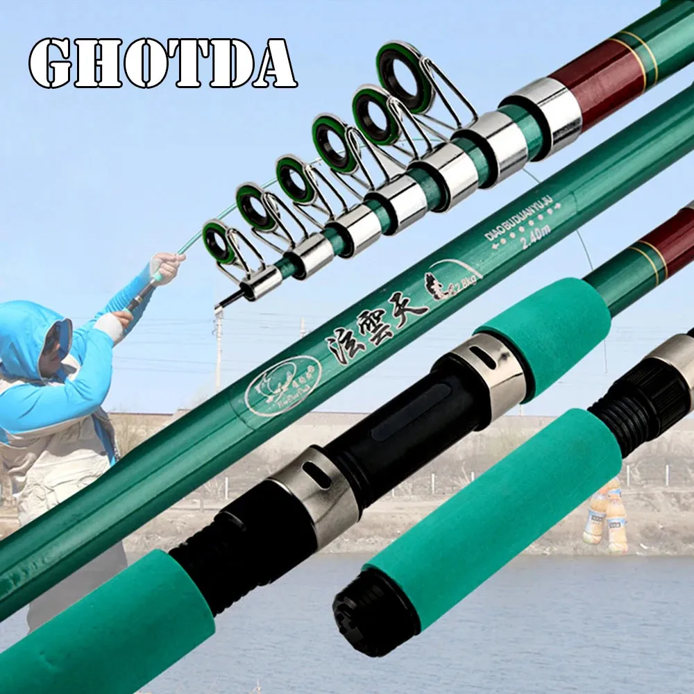 GDA 18M 36M CARP FEEDER HARD FRP Telescopic Fishing Rod Fishing Pole 240407