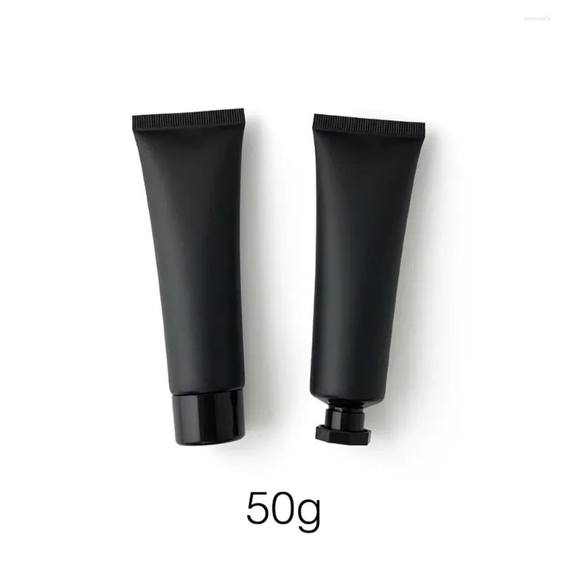 Bouteilles de rangement 50 ml rechargeable comprimer 50 g de cosmétiques noirs mat