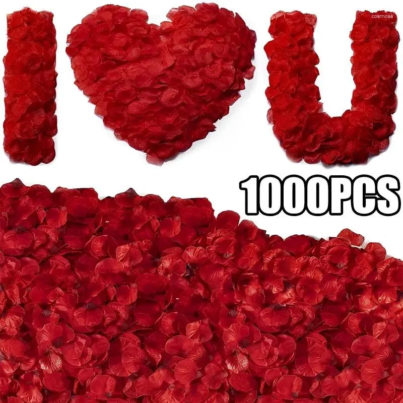 Fleurs décoratives 1000-100pcs Pétales de rose artificielles coloré de mariage romantique de mariage fleur de soie pour décoration roses fournitures