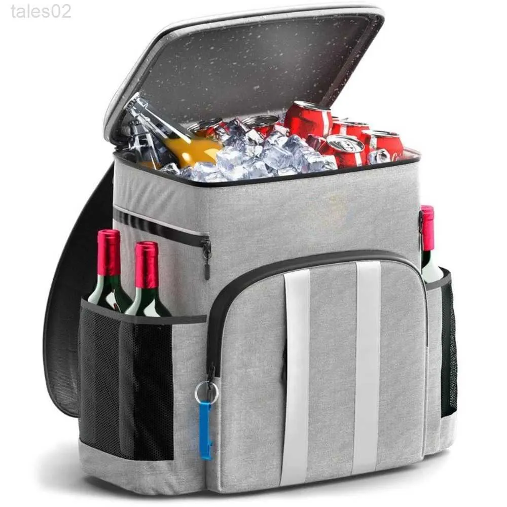 Backpack de refrigeração de bolsas multifuncionais-bolsa multiuso isolada de grande capacidade com zíper à prova d'água e refrigerador de gelo ajustável YQ240407