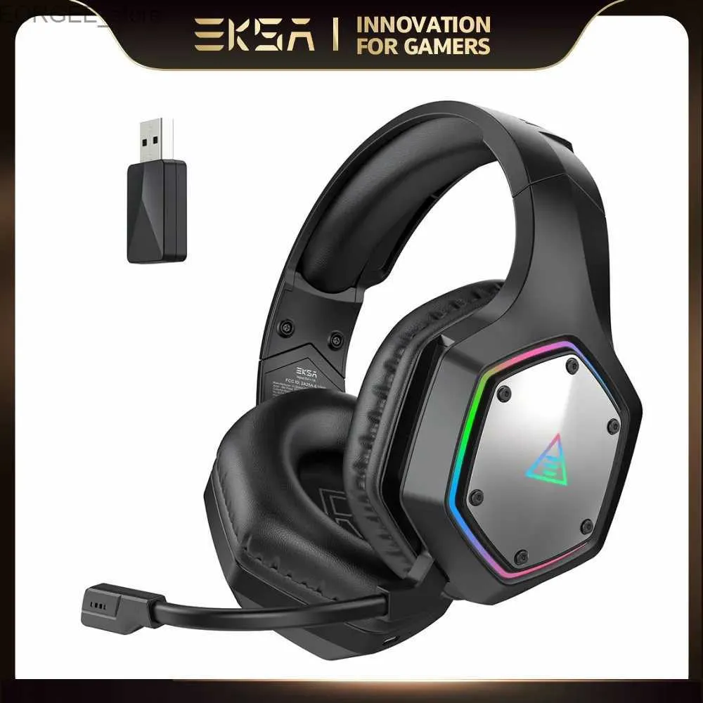 Écouteurs de téléphone portable Eksa 2,4 GHz Casque sans fil E1000 WT 7.1 Casque de jeu filaire surround avec microphone ENC pour une latence faible adaptée à PC / PS4 / PS5 / Xbox Y240407