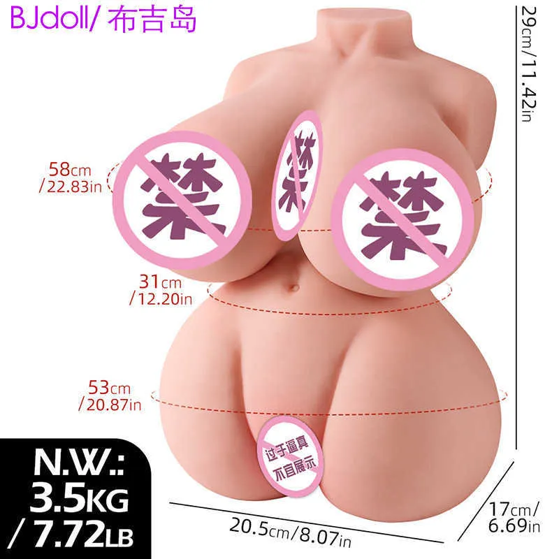 AA Designer Sex Toys Aircraft Cup Mens Mens Masturbation Device Half Body Stor bröstet Inverterad Doll Solid Big Butt Adult Products