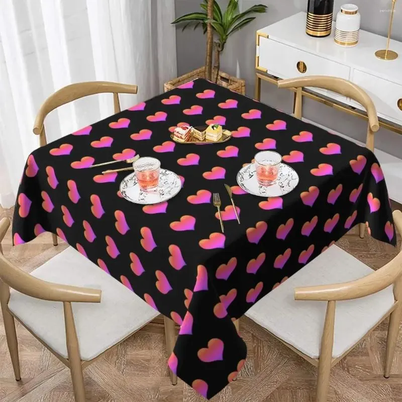Tableau de table rose coeurs imprimés nappes graphiques de la Saint-Valentin pour la fête d'anniversaire de mariage Nappecots modernes