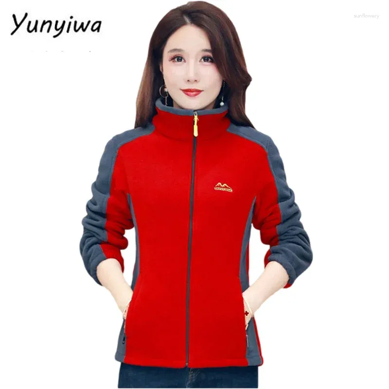 Kvinnors hoodies elegant mamma Autumn Winter Jacket Polar Fleece Casual Warm Womens Sweatshirt Långärmad dragkedja 1432