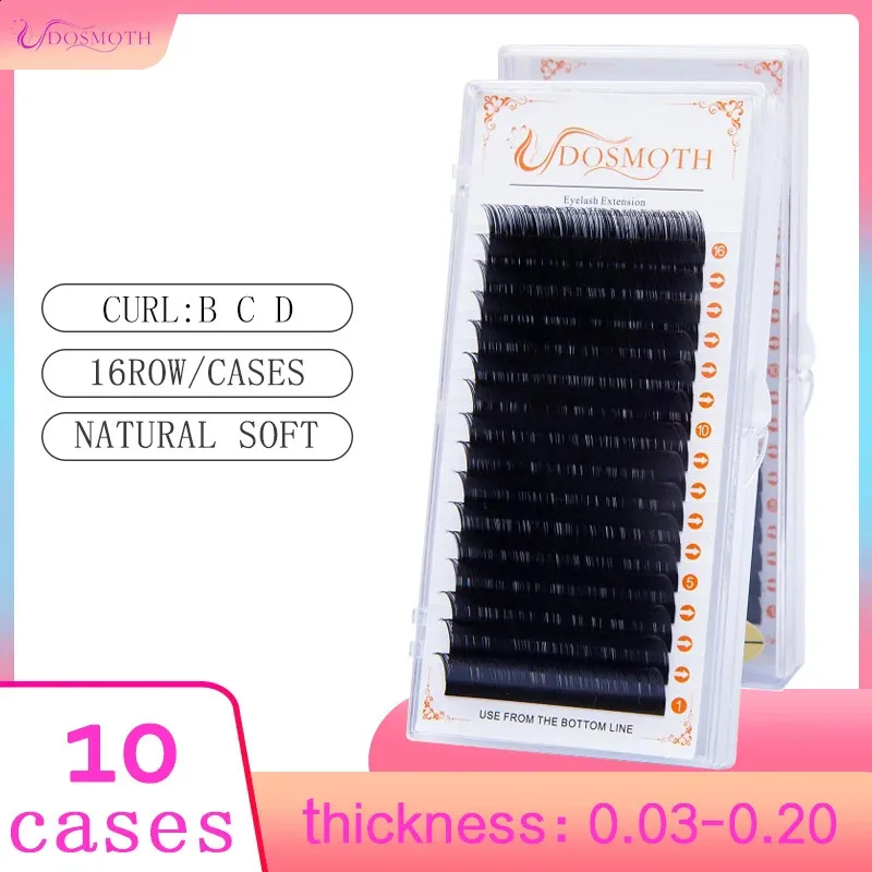 10 trays 16rows/case 7-16mm 3D mink eyelash extensions supples False fake eyelash extension individual lashes cosmetics 240403