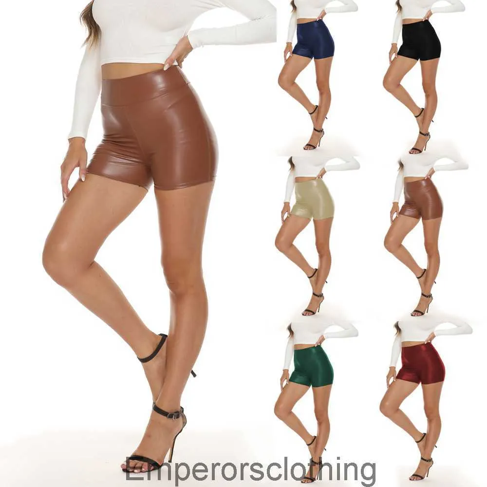 Sexy Leather shorts ins style Pu shorts womens high waist belly closed nightclub hot pants s-5xl