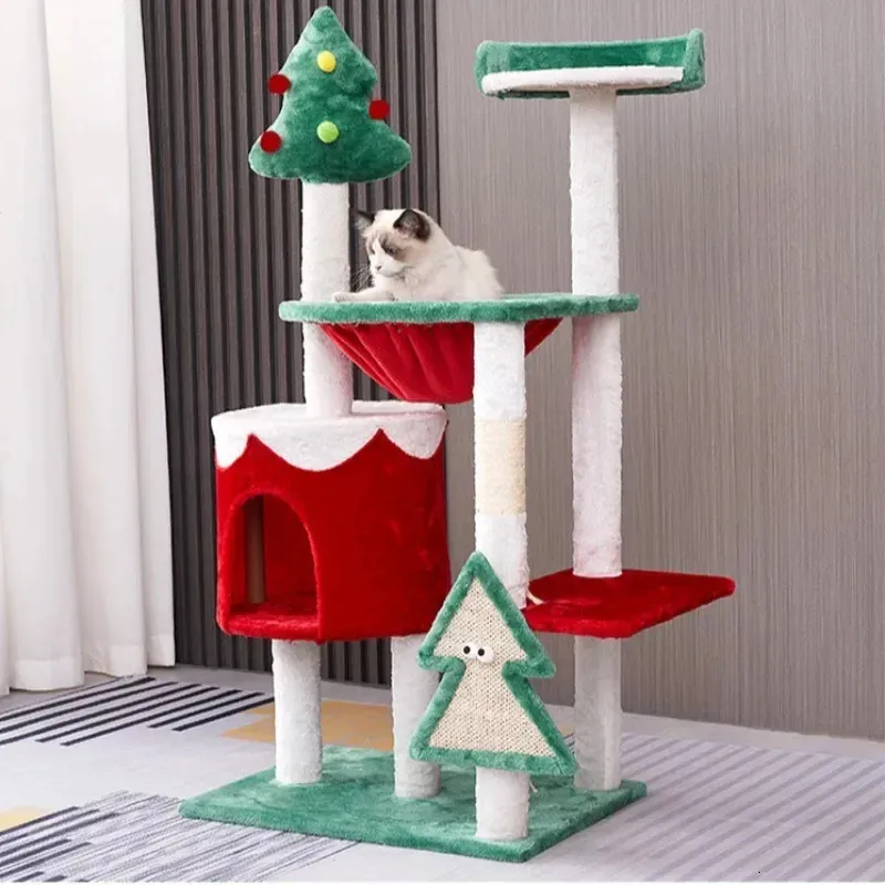 Black And White Cat Plush Toy Christmas Cat Tree: Plush Cat Bed