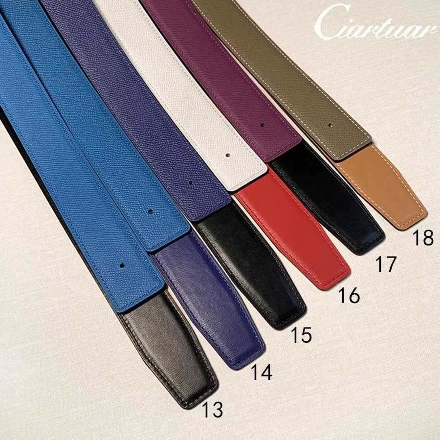 Belts 2023 Shoulderless Cigar Mens 3.2cm 19 Color Belt with High Quality Koskin Genuine Leather Double Sided Free DeliveryC240407