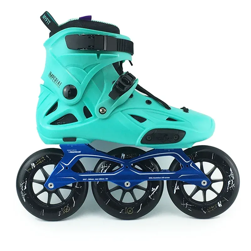 Skor 100% Original Powerslide Imperial 3*110 /125mm Speed ​​Inline Skates Street Vuxen Roller Skating Shoes Free Skating Patines Adulto