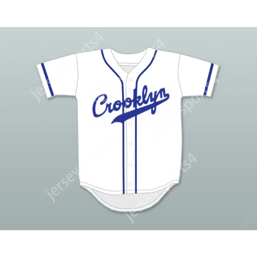 Crooklyn blauw op wit 88 honkbal jersey elke naam of nummer gestikt